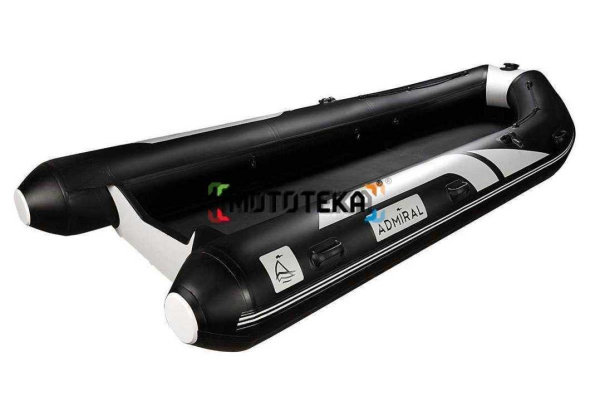 Лодка РИБ (RIB) Admiral (Адмирал) 420 с консолью - камуфляж (омон серый)-черная